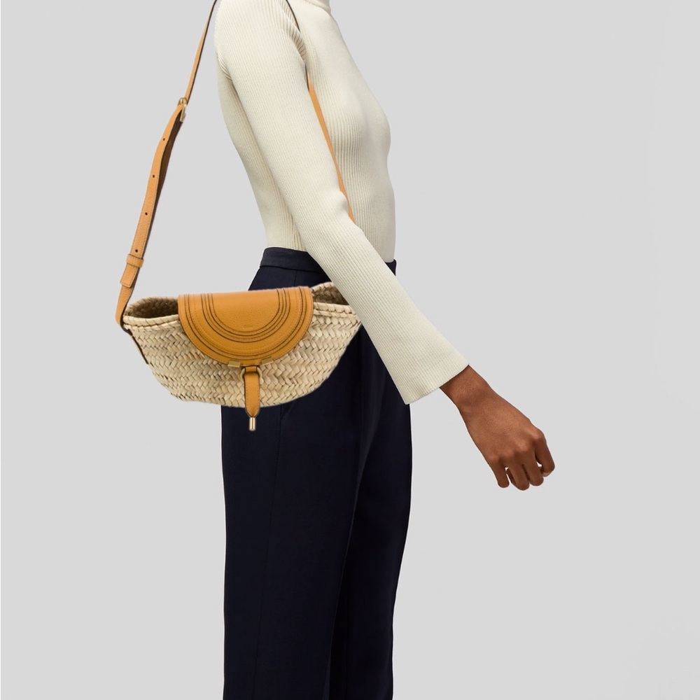 Chloe Raffia &Leather Crossbody Bag